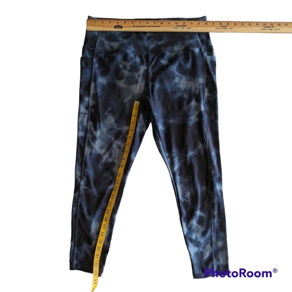 Danskin Leggings Womens Sz XL (16) Blue Super Soft Side Pockets Moisture Wicking - Picture 4 of 15